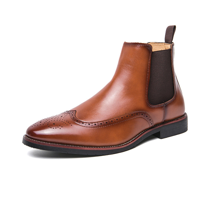 Gefütterte Chelsea-Stiefel für Herren, Kunstleder
