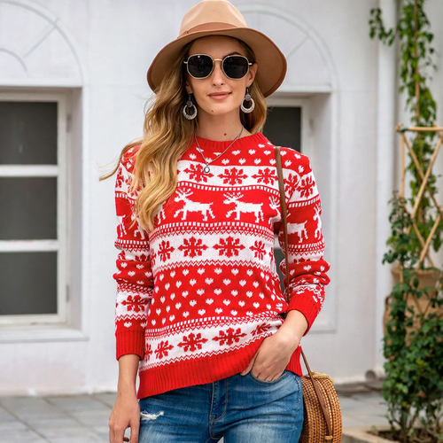 Damen-Strickpullover mit 3D-Effekt-Muster
