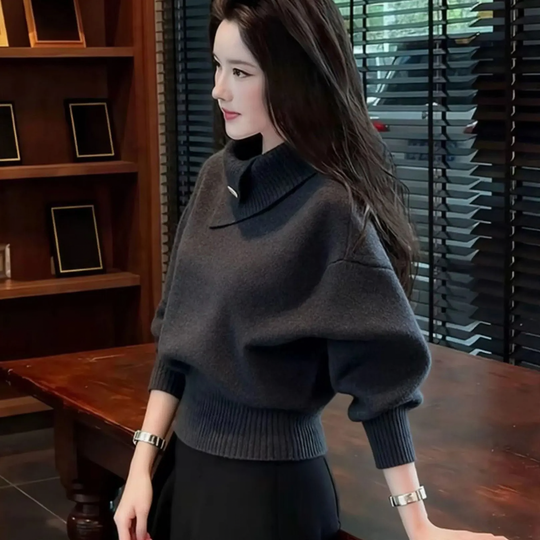 Lässiger Rollkragen-Strickpullover