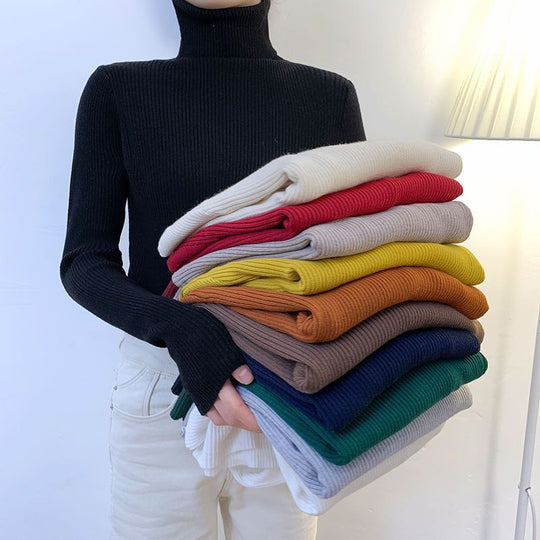 Damen-Rollkragenpullover, körpernah, große Größen