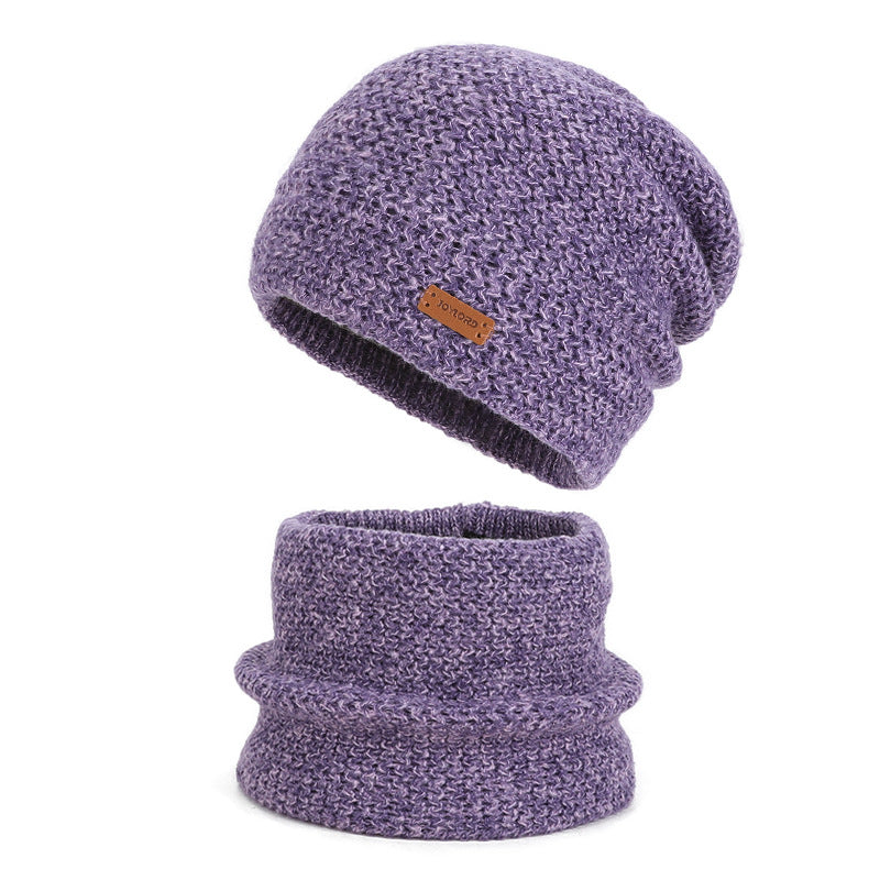 Damen Strickmütze und Schal Set, gefüttert, Winter