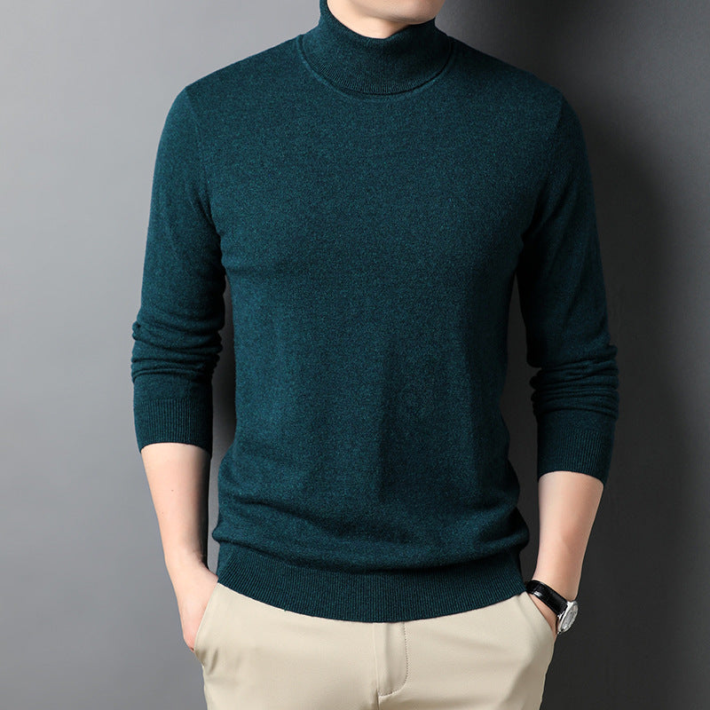 Herren-Kaschmirpullover, Rollkragen, körperbetonter Schnitt
