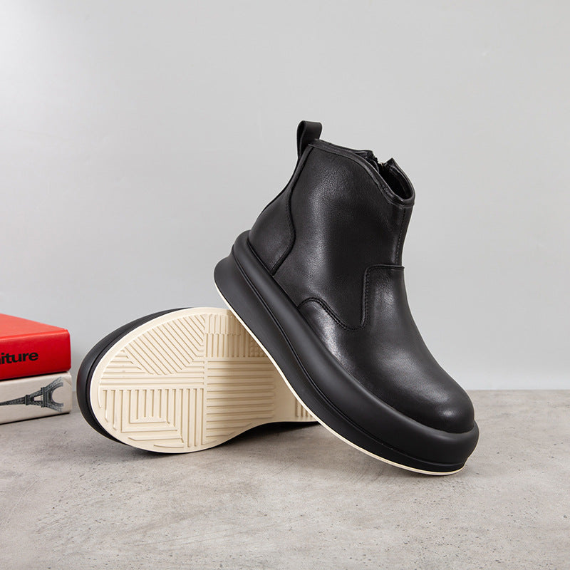 Herren Chelsea-Stiefel aus Rindsleder mit Plateau-Sohle