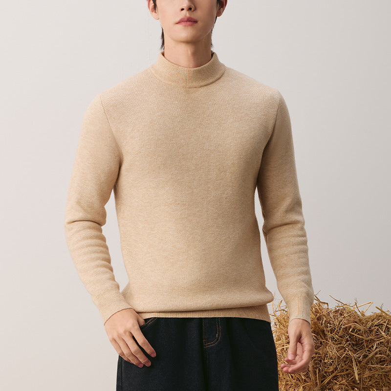 Herren Rollkragenpullover aus Wolle, gefüttert
