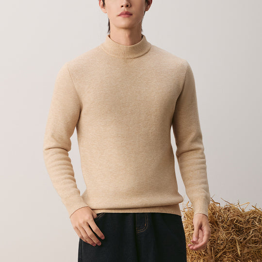 Herren Rollkragenpullover aus Wolle, gefüttert