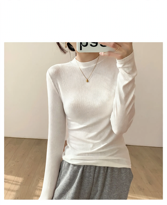 Damen-Strickshirt mit Stehkragen