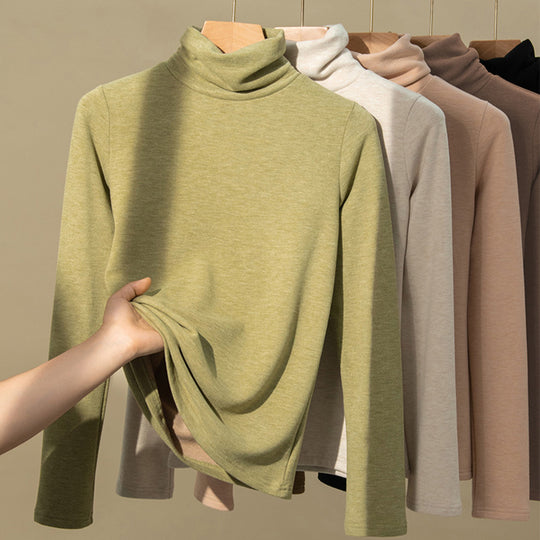 Damen-Unterziehshirt, gefüttert, mit Stehkragen