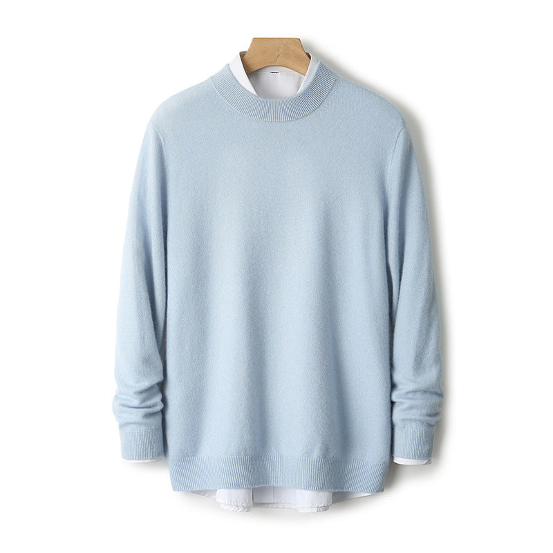 Herren-Wollpullover, dick, mit Stehkragen