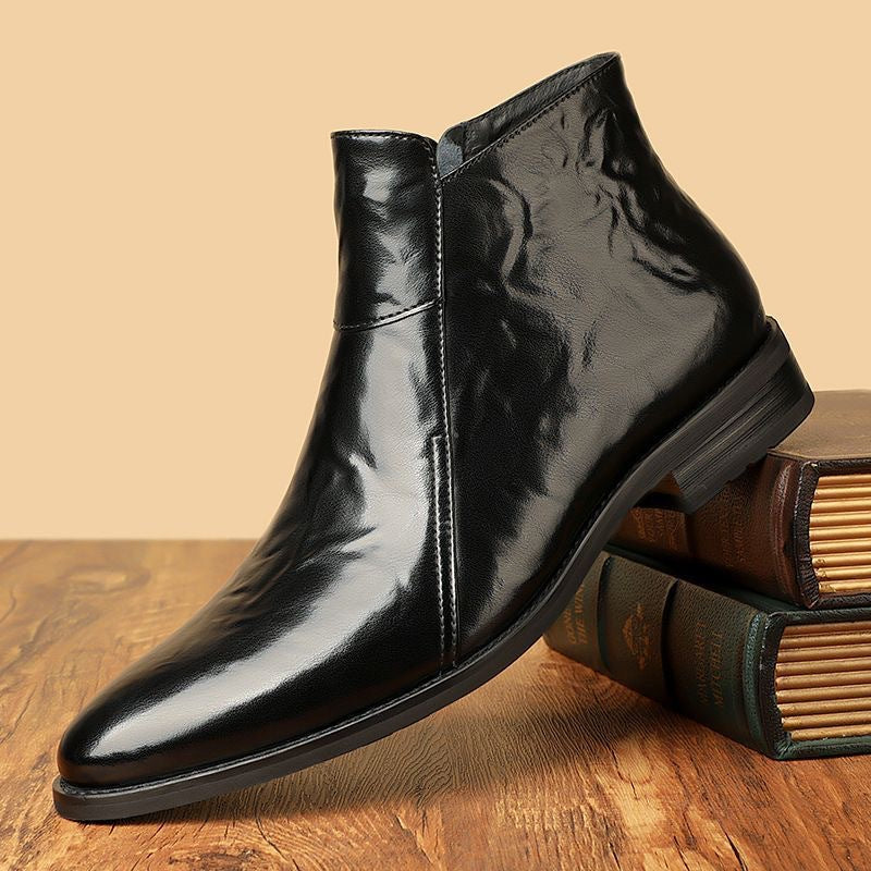 Herren-Chelsea-Stiefel aus Leder, spitz zulaufend