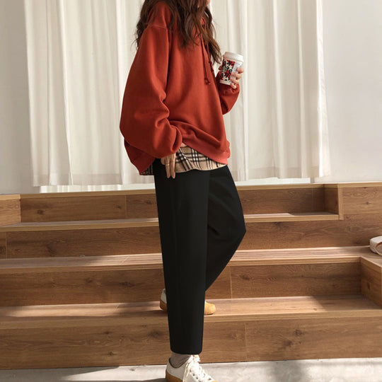 Cord-Hose mit hohem Bund, weit geschnitten, Damen