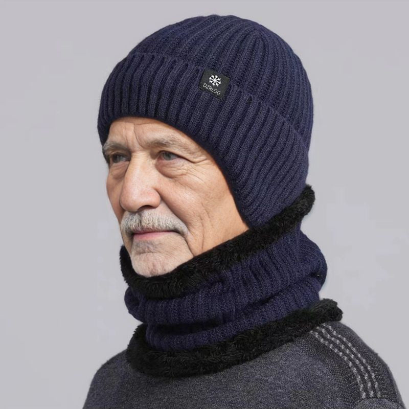 Winter-Strickmützen- und Schal-Set für Herren