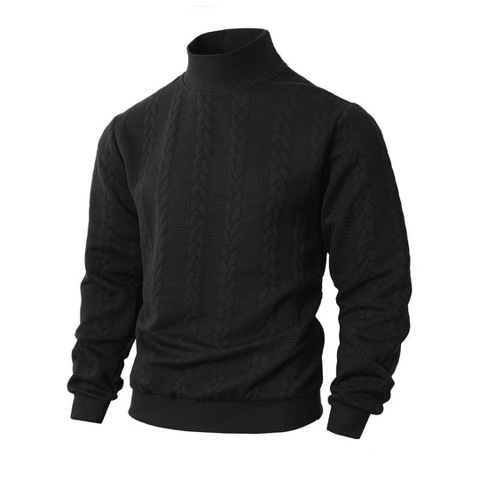 Herren-Strickpullover, Rollkragen, atmungsaktiv, sportlich
