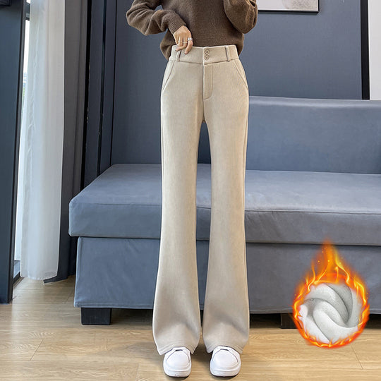 Damen-Cordhose mit leichtem Schlag, gefüttert