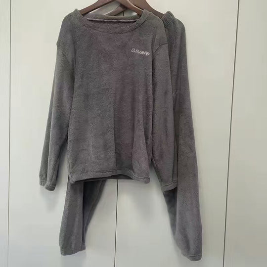 Warmer Korallenfleece-Hausanzug, Unisex, für kalte Tage