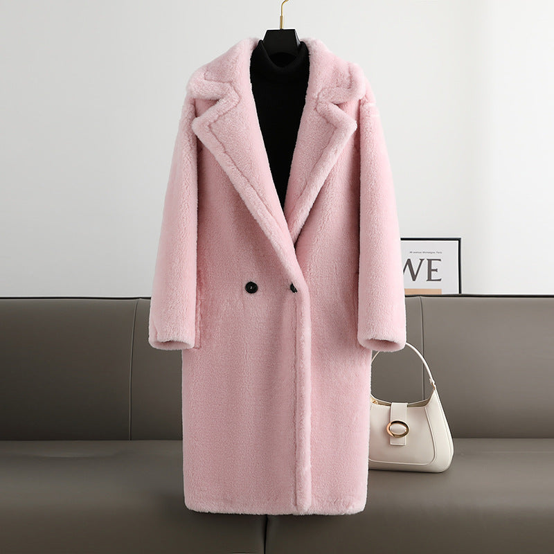 Teddy-Mantel mit Reverskragen, Damen
