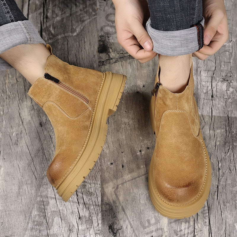 Herren Chelsea-Stiefel aus Leder im Vintage-Stil