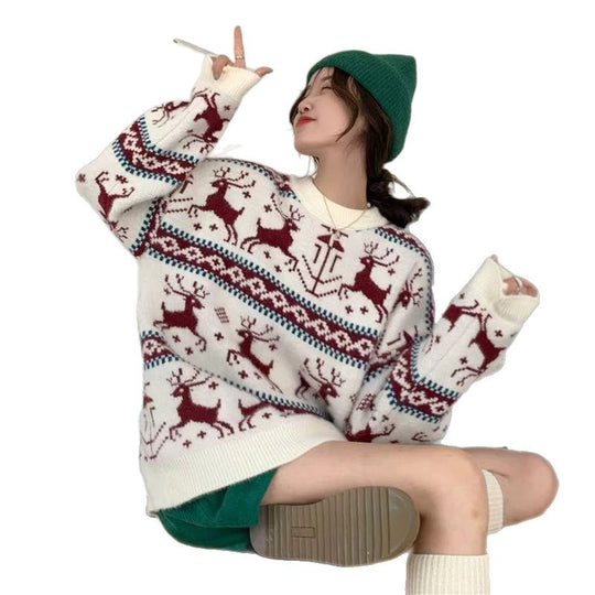 Weihnachtspullover mit Tiermotiv