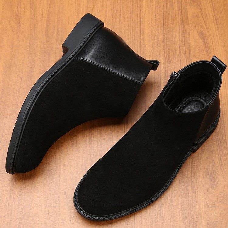 Gefütterte Herren-Lederstiefel, Schnürstiefeletten