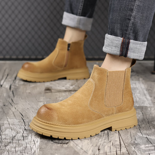 Herren Chelsea-Stiefel aus Leder im Vintage-Stil