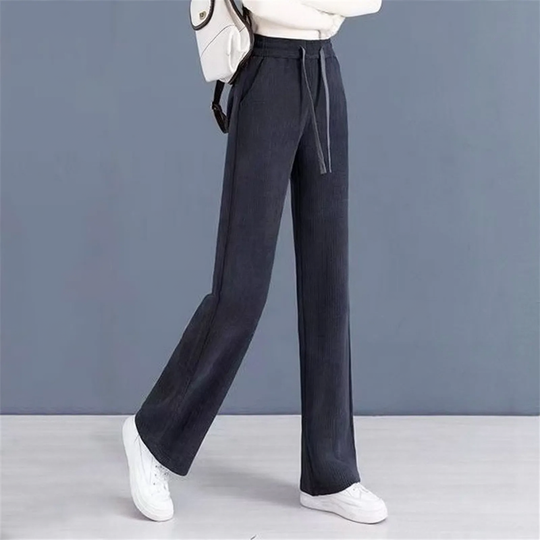 Damen-Cordhose, gefüttert, gerade geschnitten