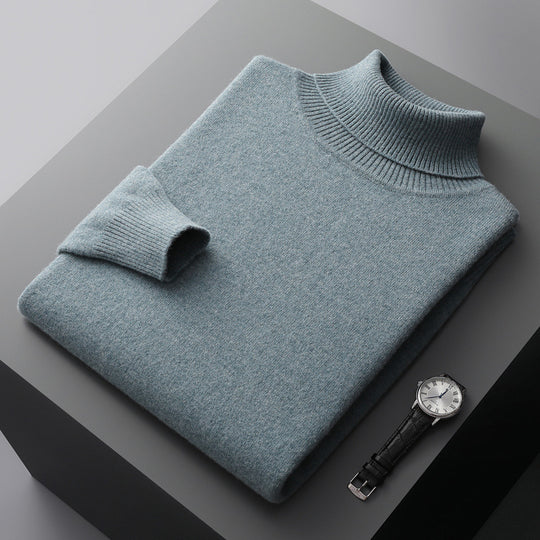 Herren-Wollpullover, Rollkragen, 100% Wolle