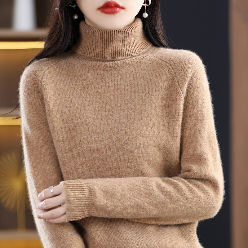 Damen-Strickpullover mit Stehkragen, locker und langärmlig