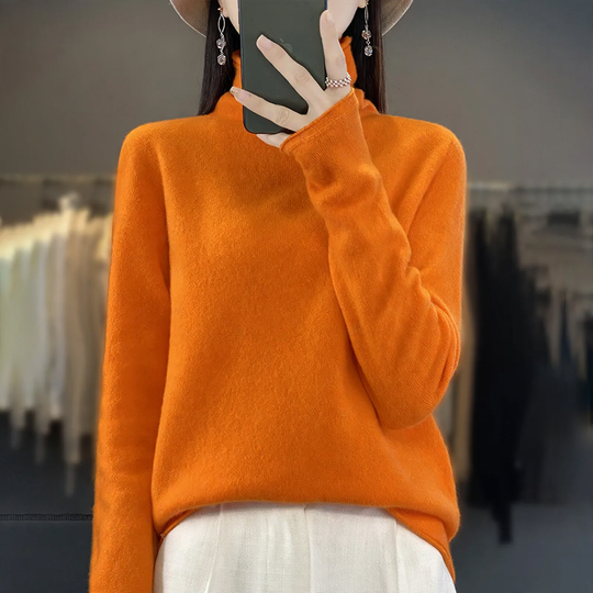 Damen-Strickpullover, Rundhals oder Stehkragen, langärmlig