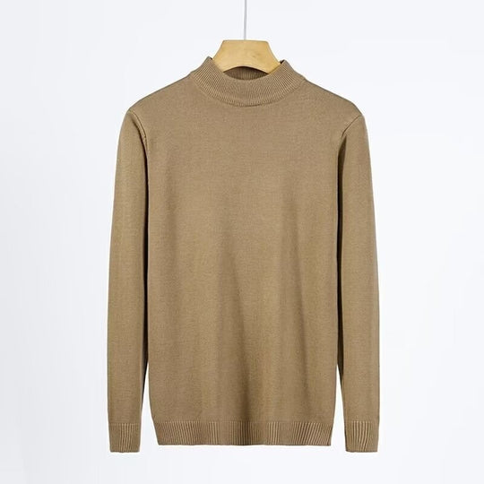 Herren-Pullover mit Stehkragen, einfarbig