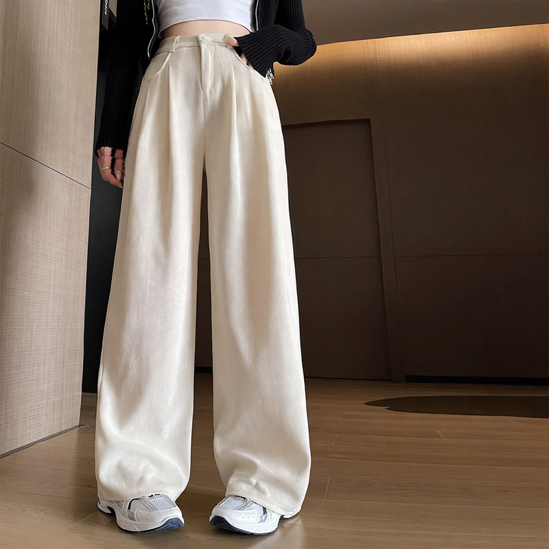 Damen-Cordhose, weit geschnitten, gefüttert