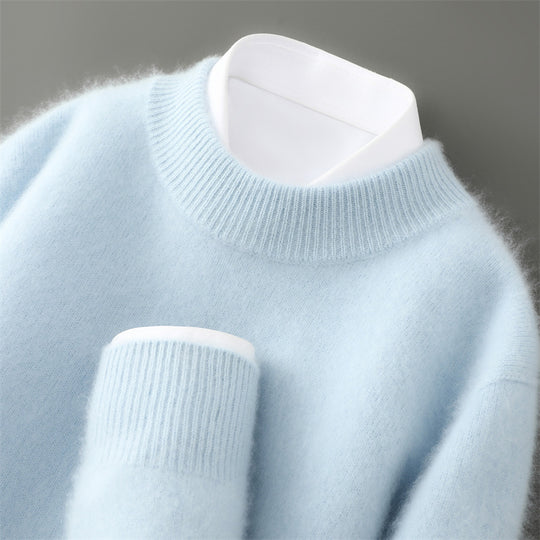 Herren-Wollpullover mit Stehkragen