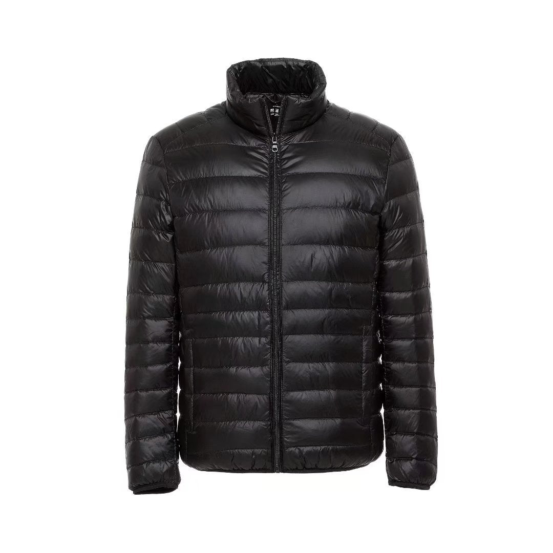 Schlichte Herren-Daunenjacke mit Stehkragen