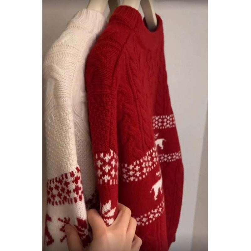 Unisex-Strickpullover mit Fair-Isle-Muster
