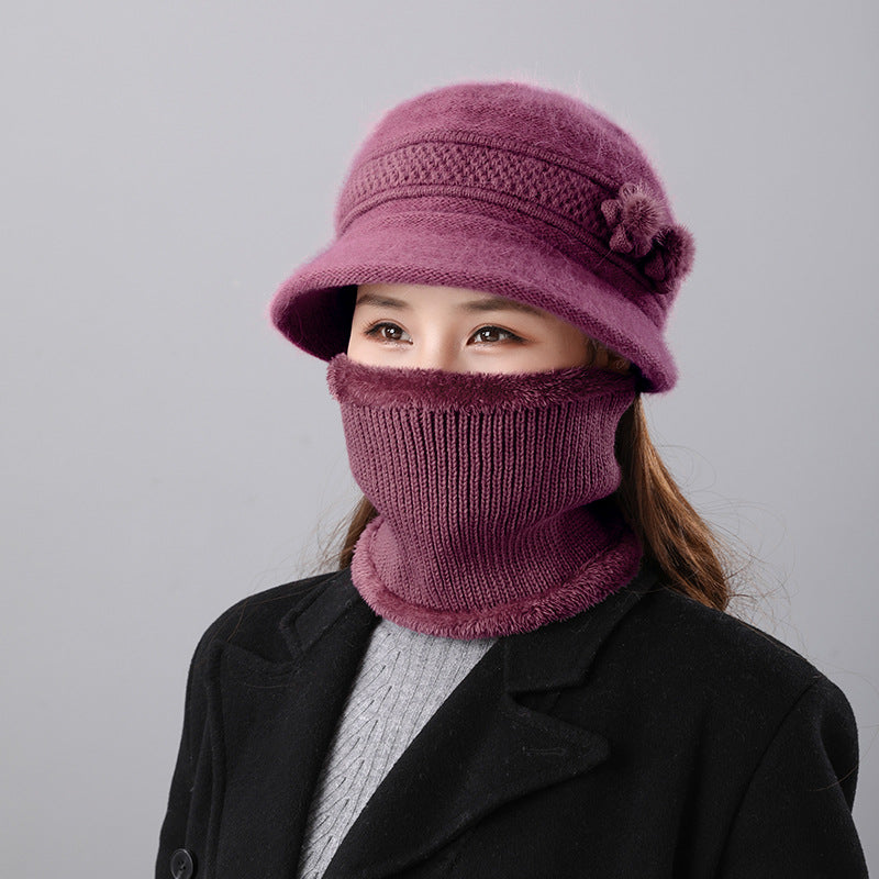 Damen Glockenhut und Schal Set, warm, für Herbst und Winter