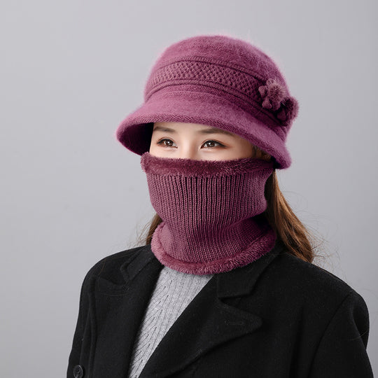 Damen Glockenhut und Schal Set, warm, für Herbst und Winter