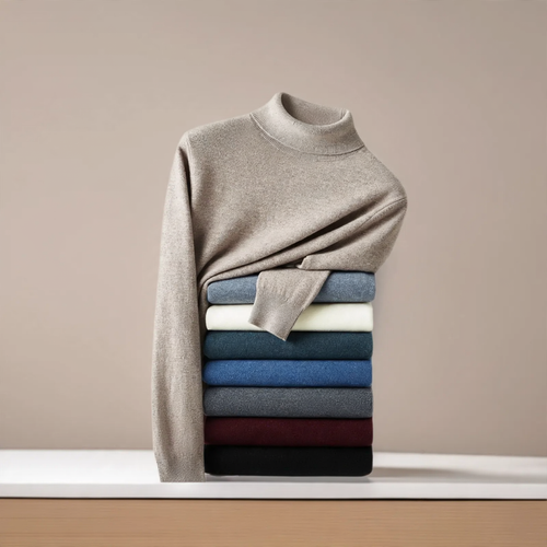 Herren-Rollkragenpullover aus 100% Schurwolle
