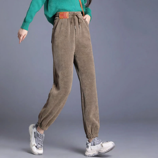 Gefütterte Cord-Freizeithose für Damen