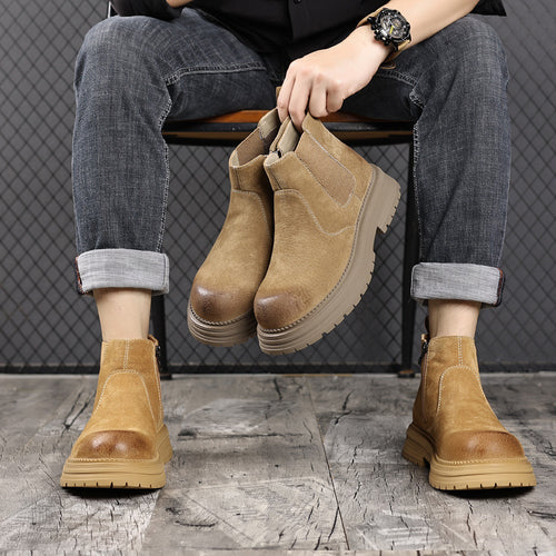 Herren Chelsea-Stiefel aus Leder im Vintage-Stil