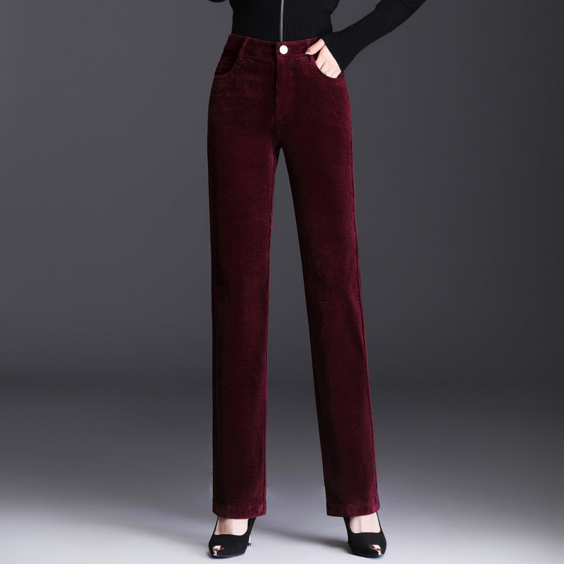 Kord-Freizeithose, gerade geschnitten, für Damen