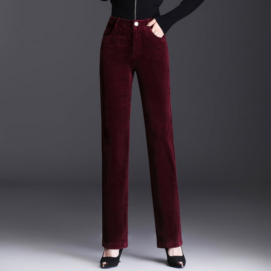 Kord-Freizeithose, gerade geschnitten, für Damen