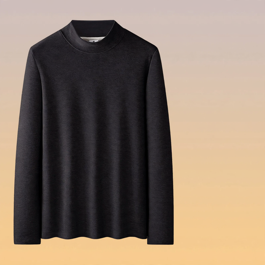 Herren-Langarm-Unterziehshirt mit Stehkragen