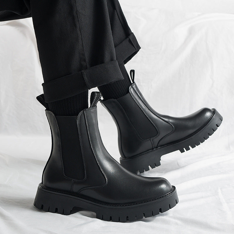 Herren-Chelsea-Boots aus Leder, wasserabweisend