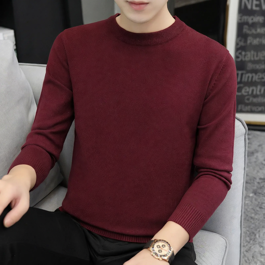 Herren-Strickpullover mit Stehkragen