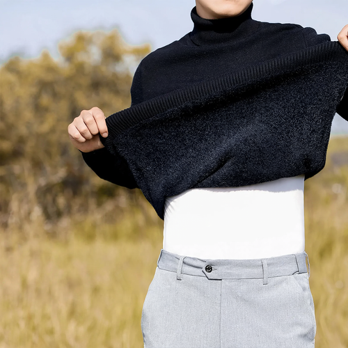 Hochwertiger Herren-Rollkragenpullover aus Modal-Wollmischung