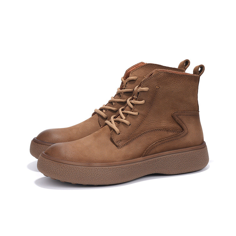 Herren-Lederstiefel, gefüttert, klassisch