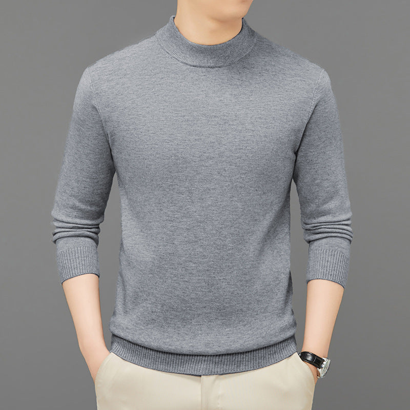 Herren-Strickpullover, Stehkragen, atmungsaktiv