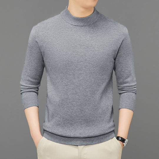 Herren-Strickpullover, Stehkragen, atmungsaktiv