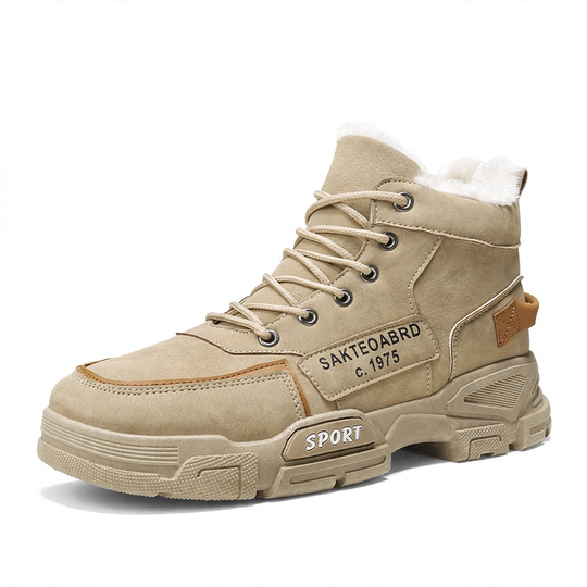 Gefütterte Herren-Winterstiefel, High-Top, PU-Obermaterial