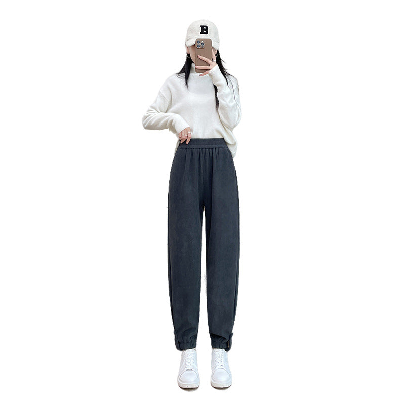Damen-Freizeithose aus Chenille mit Bündchen