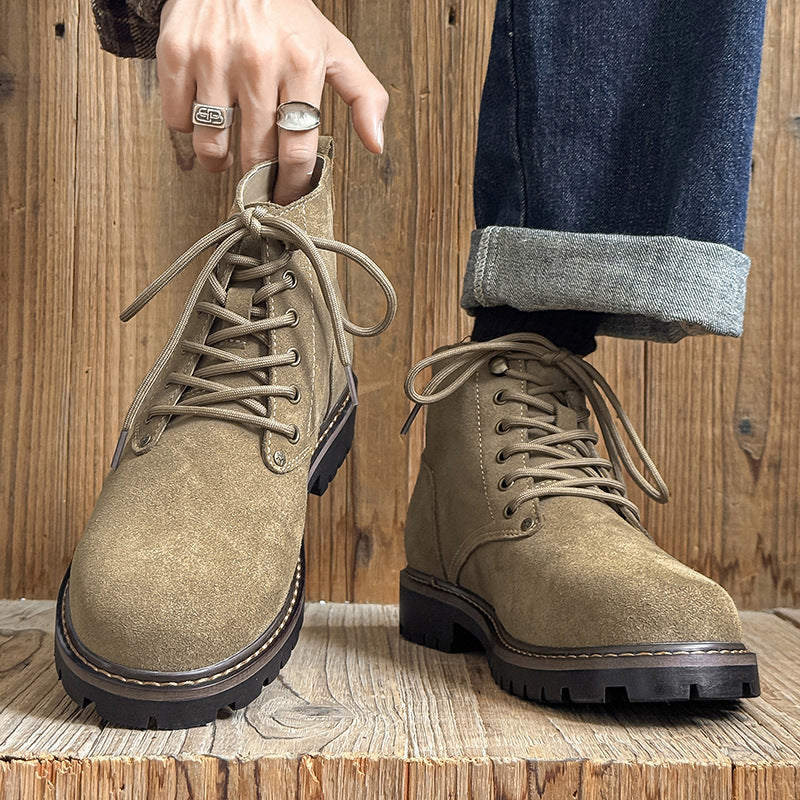 Arbeitsstiefel für Herren, Wildleder-Optik, britischer Stil