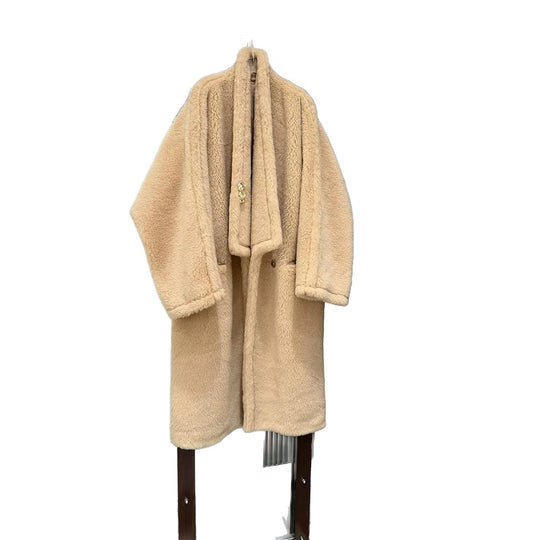Langer Teddy-Mantel aus Wolle